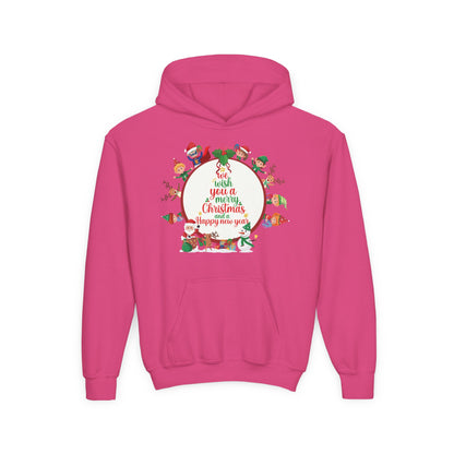 Youth Heavy Blend Hooded Sweatshirt - We wish you a merry christmas - [[{"value":"Wonderwear Kid"}]]