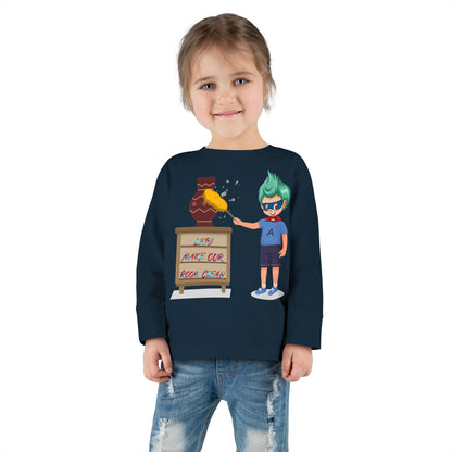 Toddler Long Sleeve Tee - Super kiddo cleaning a vase - [[{"value":"Wonderwear Kid"}]]