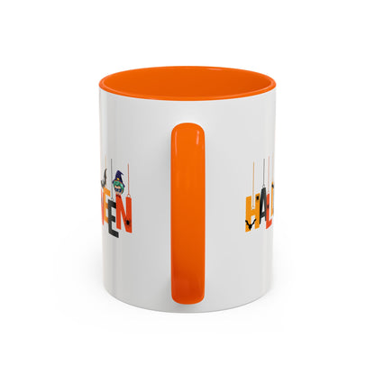 Accent Coffee Mug - Holloween hanging letters Printify