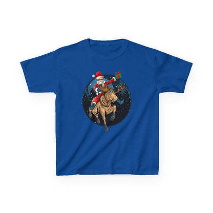 Kids Heavy Cotton™ Tee - Super kiddo riding a reindeer - [[{"value":"Wonderwear Kid"}]]