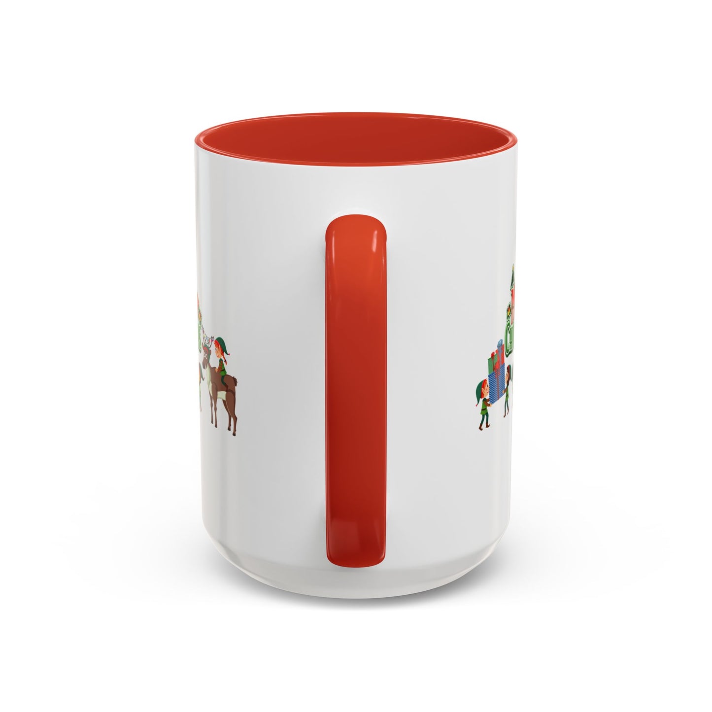 Accent Coffee Mug - Merry christmas and reindeer