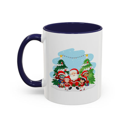Accent Coffee Mug - Super kiddo with santa claus - [[{"value":"Wonderwear Kid"}]]