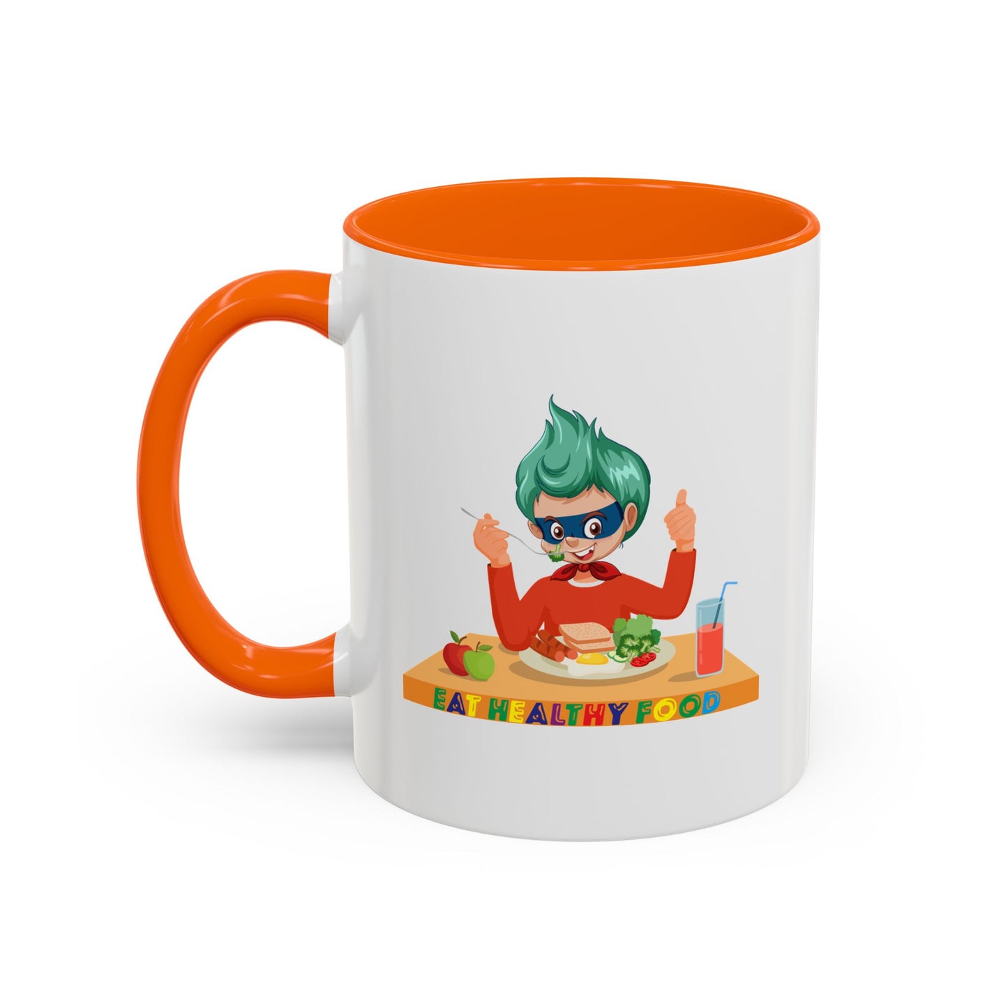 Accent Coffee Mug - Super kiddo eating healthy breafast