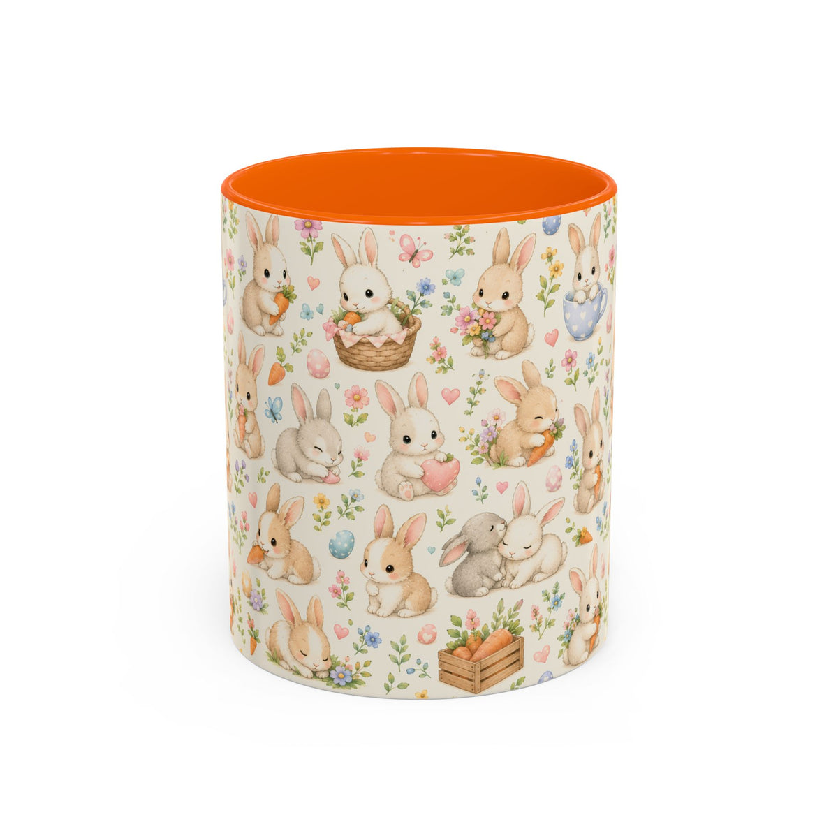 Accent Coffee Mug  (11/15 oz) - Pastel Bunny Garden Easter