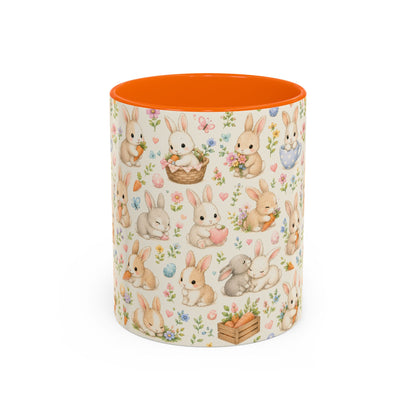 Accent Coffee Mug  (11/15 oz) - Pastel Bunny Garden Easter