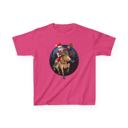 Kids Heavy Cotton™ Tee - Super kiddo riding a reindeer - [[{"value":"Wonderwear Kid"}]]