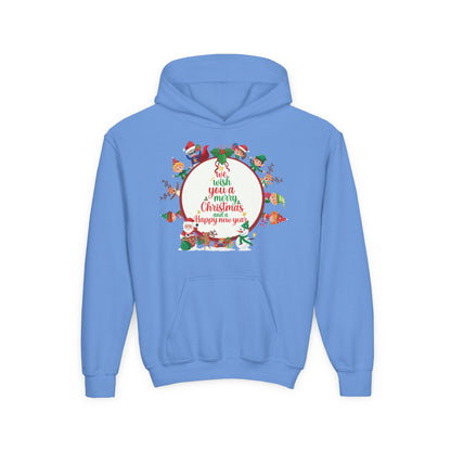 Youth Heavy Blend Hooded Sweatshirt - We wish you a merry christmas - [[{"value":"Wonderwear Kid"}]]