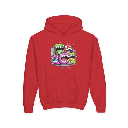 Youth Heavy Blend Hooded Sweatshirt - Cool monster character Printify