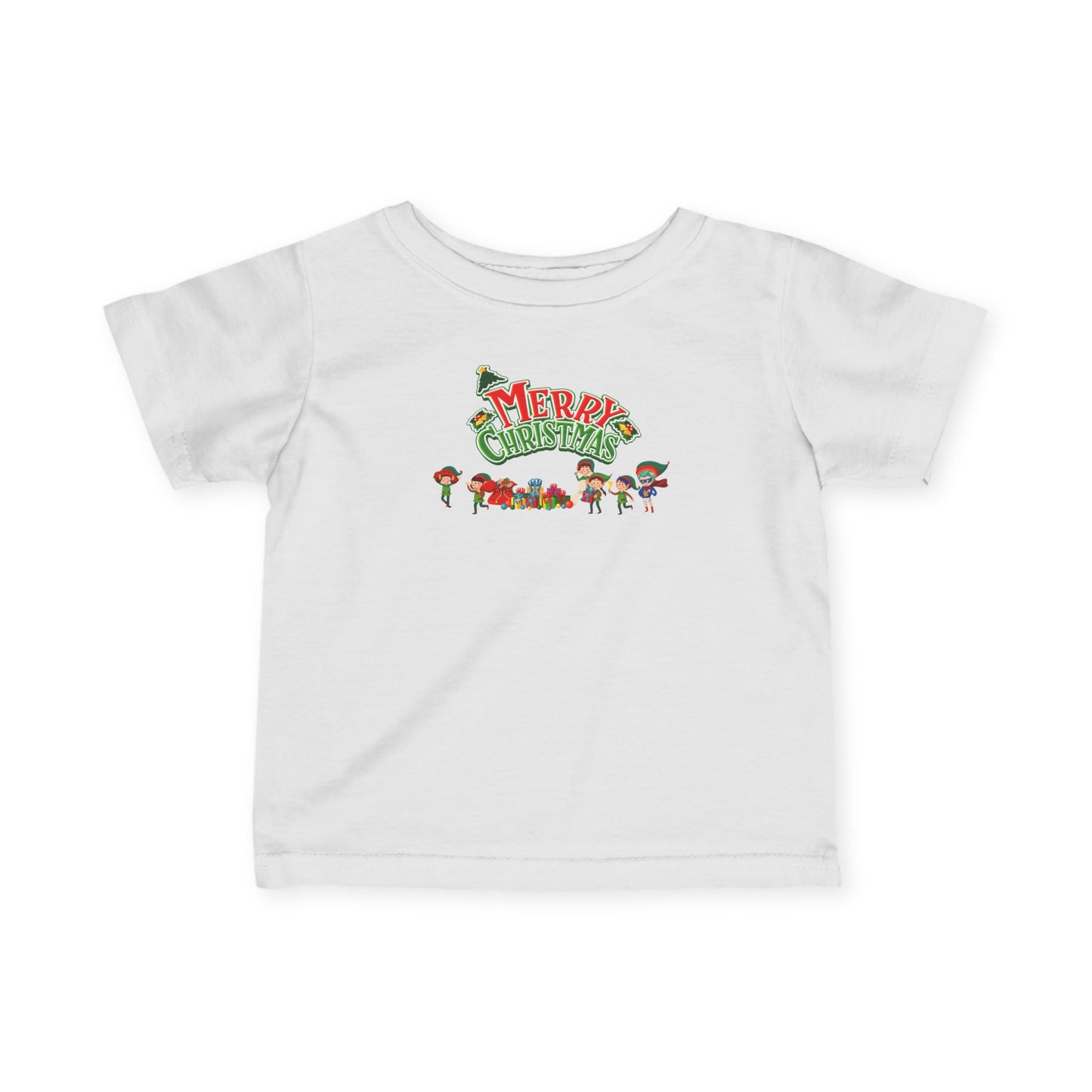 Infant Fine Jersey Tee - Merry christmas from super friends - [[{"value":"Wonderwear Kid"}]]