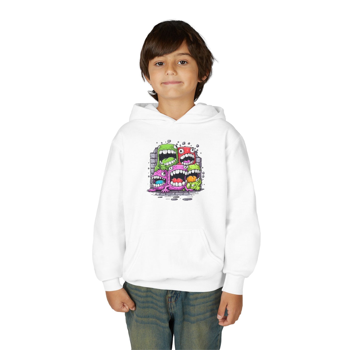 Youth Heavy Blend Hooded Sweatshirt - Cool monster character