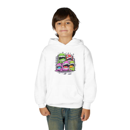 Youth Heavy Blend Hooded Sweatshirt - Cool monster character Printify