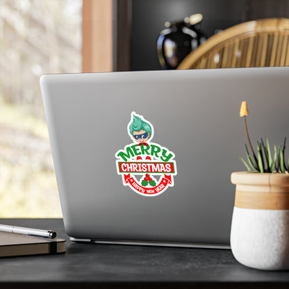 Christmas Kiss-Cut Vinyl Decals – Merry chridtmas from super kiddo - [[{"value":"Wonderwear Kid"}]]