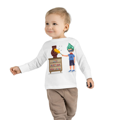 Toddler Long Sleeve Tee - Super kiddo cleaning a vase - [[{"value":"Wonderwear Kid"}]]