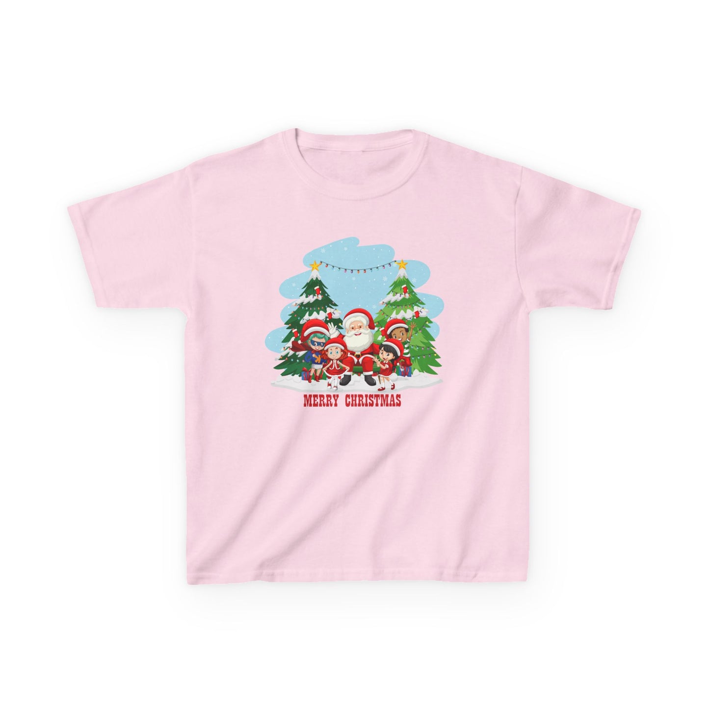 Kids Heavy Cotton™ Tee - Super kiddo with santa claus Merry christmas - [[{"value":"Wonderwear Kid"}]]