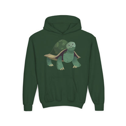 Youth hoodie with adorable turtle design Printify