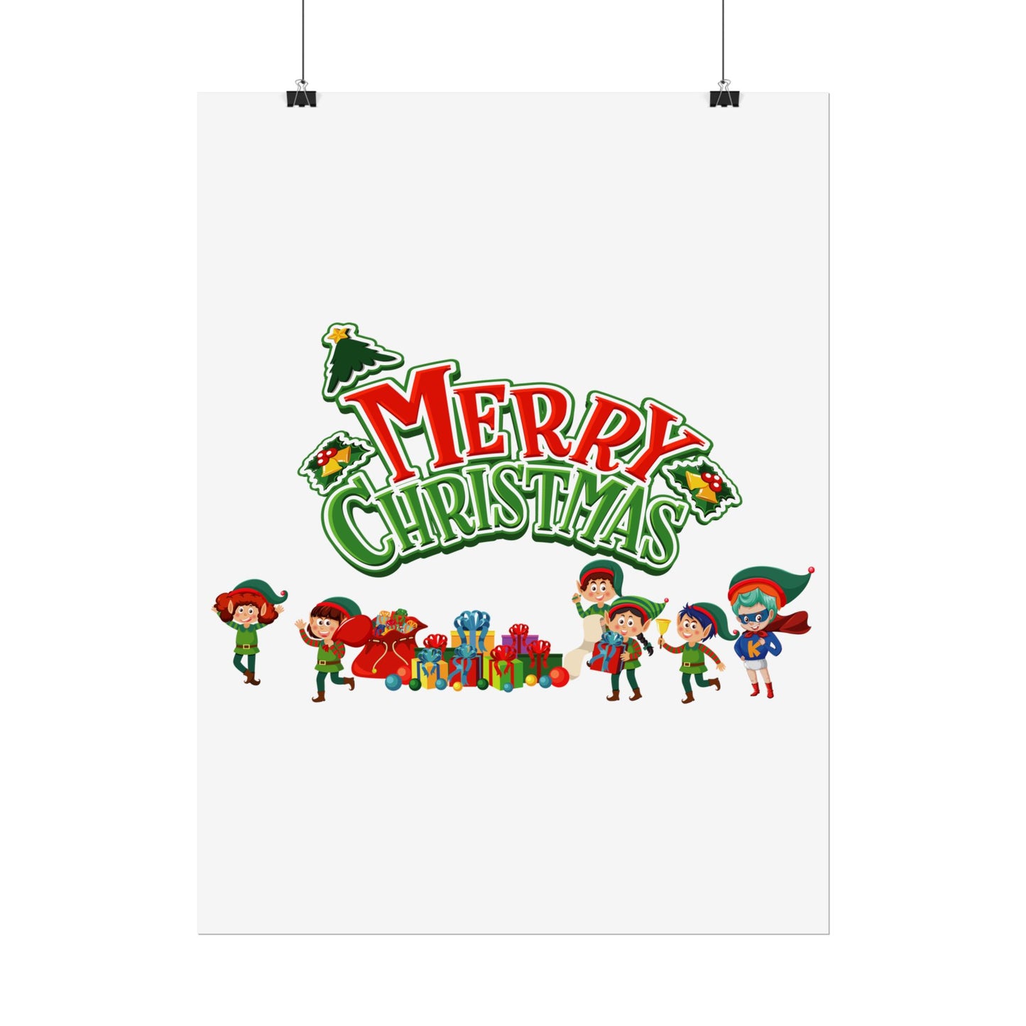 Rolled Posters - Merry christmas from super friends - [[{"value":"Wonderwear Kid"}]]