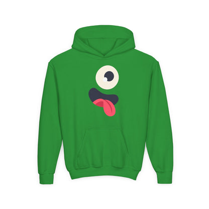 Youth Heavy Blend Hooded Sweatshirt - Monsters Eyes and tongue Printify