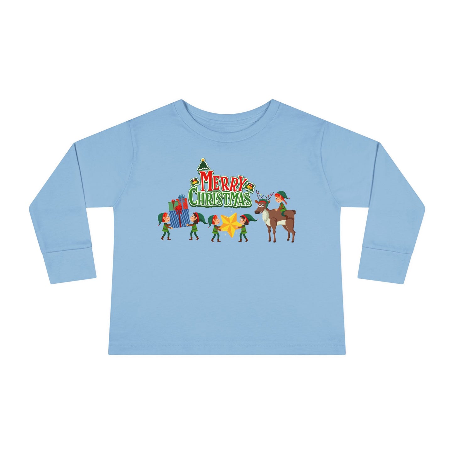Toddler Long Sleeve Tee - Merry christmas and reindeer - [[{"value":"Wonderwear Kid"}]]