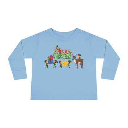 Toddler Long Sleeve Tee - Merry christmas and reindeer - [[{"value":"Wonderwear Kid"}]]