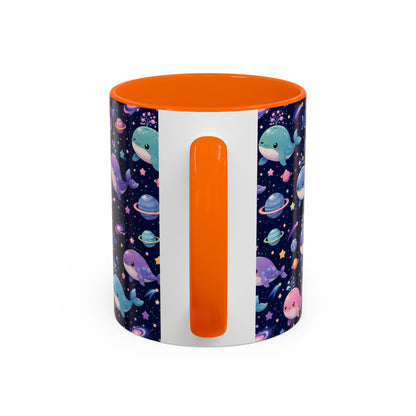 Accent Coffee Mug  (11/15 oz) - Cosmic Whale Adventure