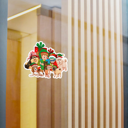 Christmas Kiss-Cut Vinyl Decals – Christmas with super kiddo pet friends without text - [[{"value":"Wonderwear Kid"}]]