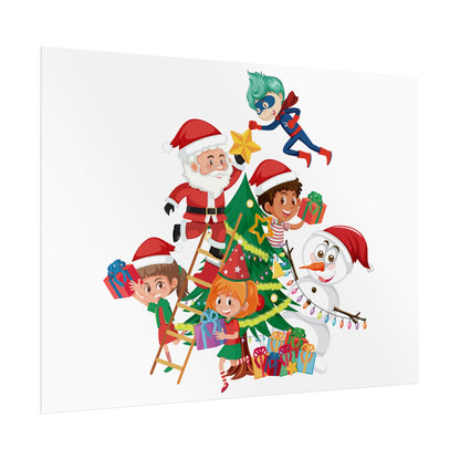 Rolled Posters - Super kiddo making christmas tree - [[{"value":"Wonderwear Kid"}]]