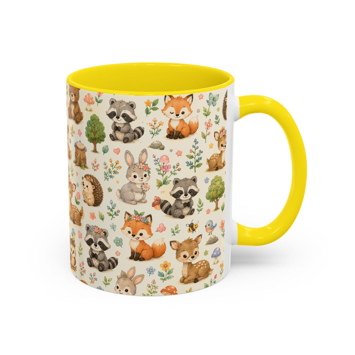 Accent Coffee Mug  (11/15 oz) - Whimsical Woodland Friends