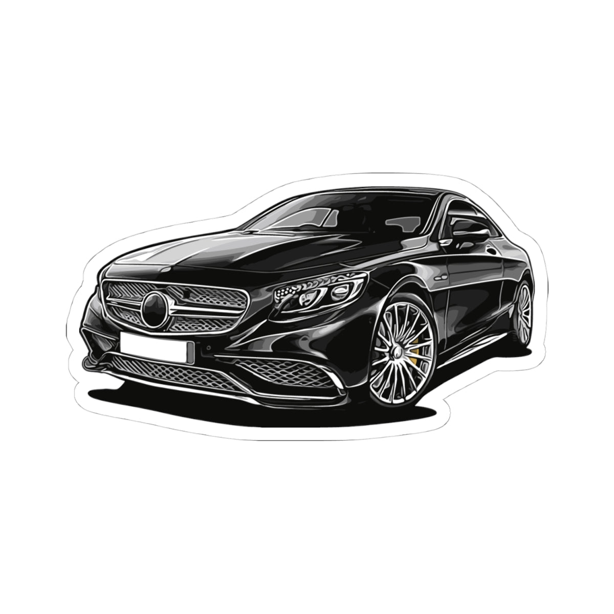 Kiss-Cut Stickers - Black sports car