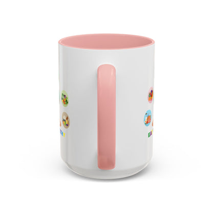 Accent Coffee Mug - Supper kiddo showing healthy food to eat - [[{"value":"Wonderwear Kid"}]]
