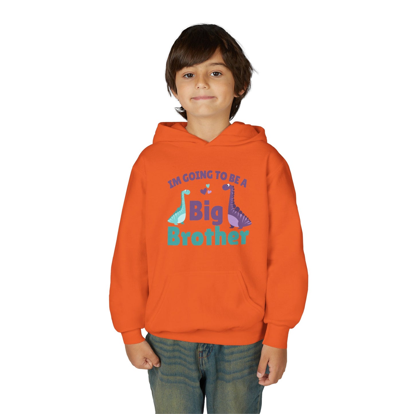 Youth Heavy Blend Hooded Sweatshirt - Big Brother Dinosaur