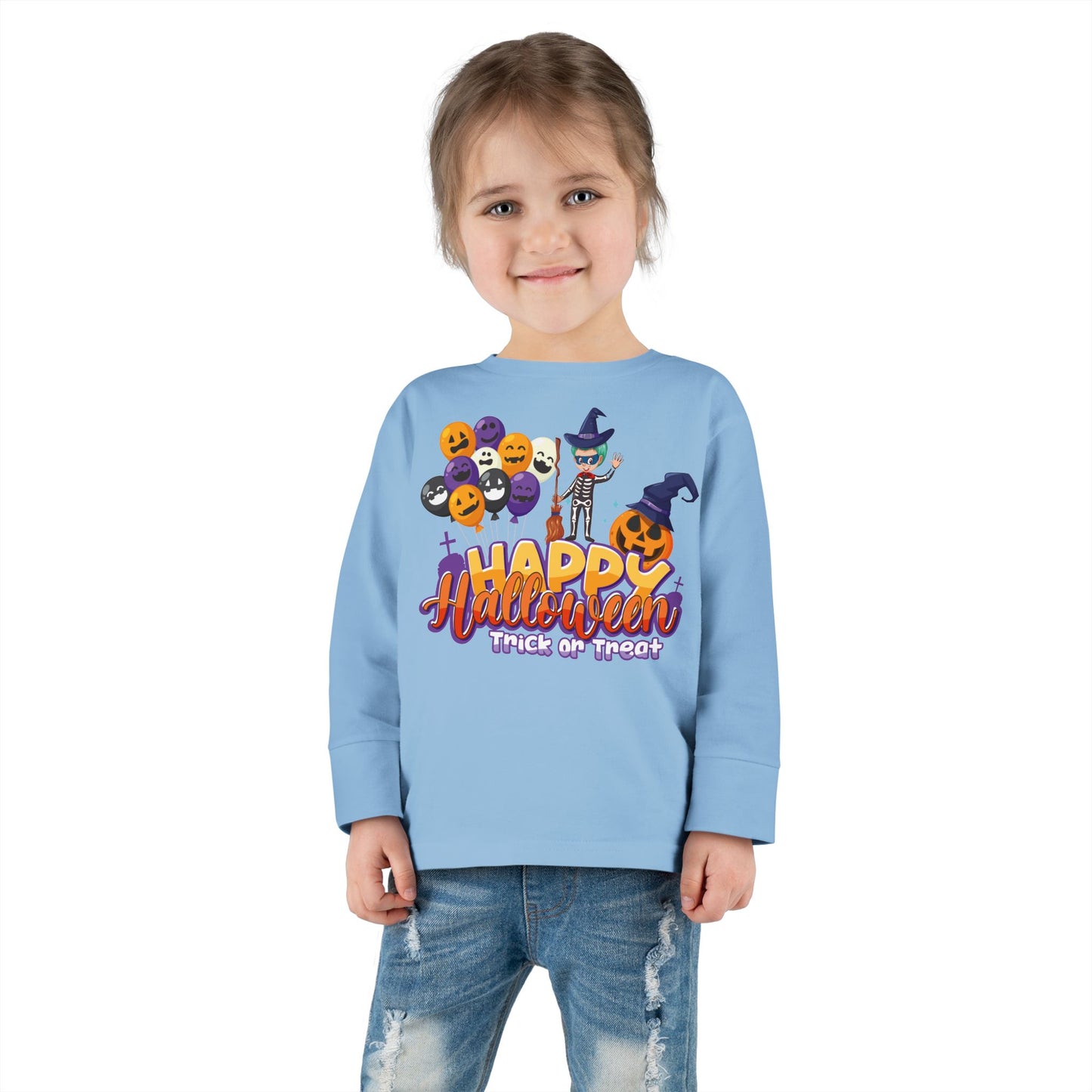 Toddler Long Sleeve Tee - Happy halloween trick or treat - [[{"value":"Wonderwear Kid"}]]