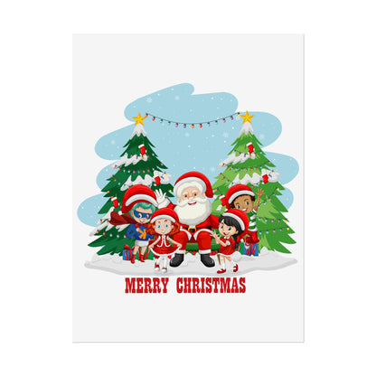 Rolled Posters - Super kiddo with santa claus Merry christmas - [[{"value":"Wonderwear Kid"}]]