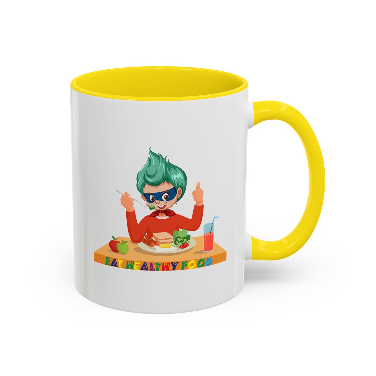 Accent Coffee Mug - Super kiddo eating healthy breafast