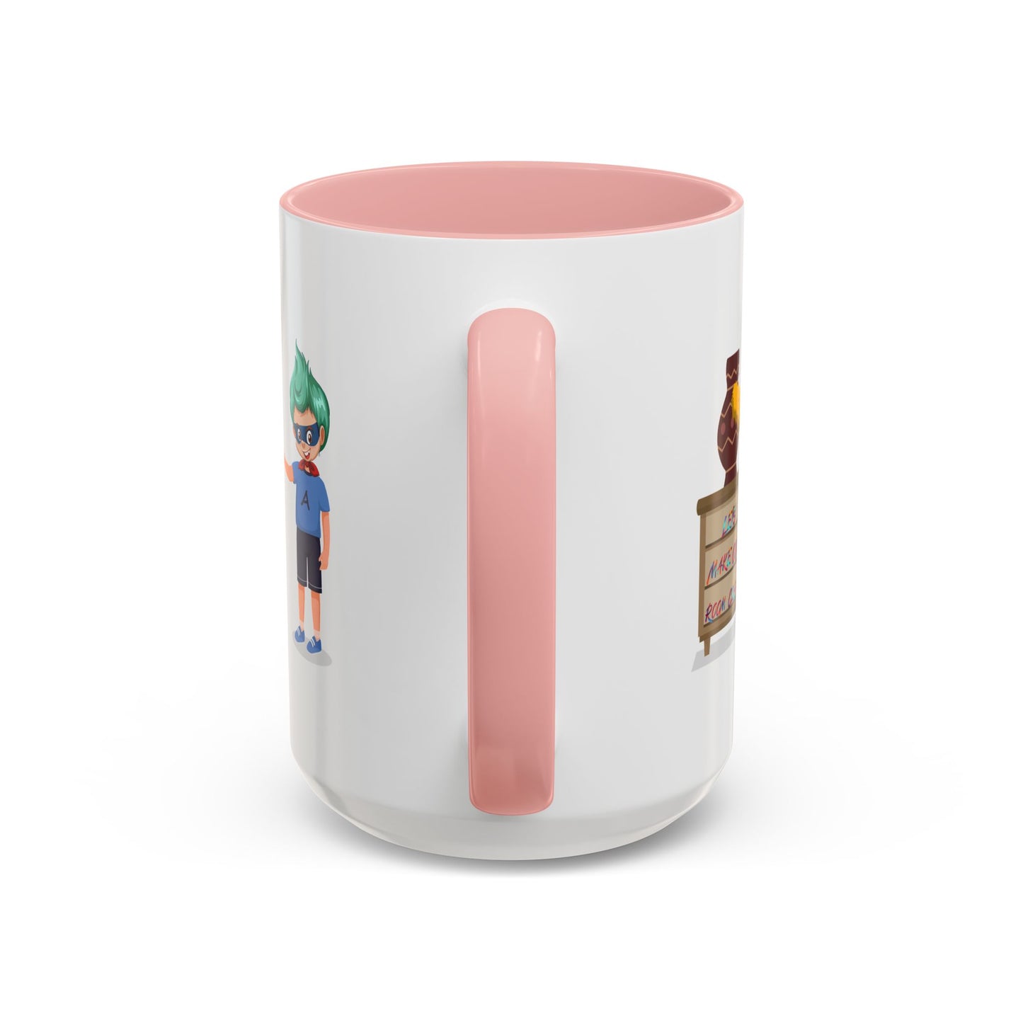Accent Coffee Mug - Super kiddo cleaning a vase