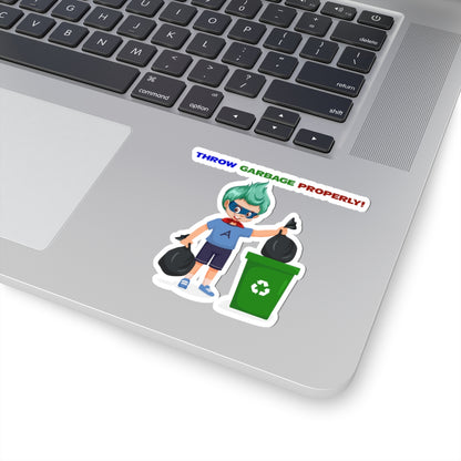 Kiss-Cut Stickers - Super kiddo taking trash out - [[{"value":"Wonderwear Kid"}]]