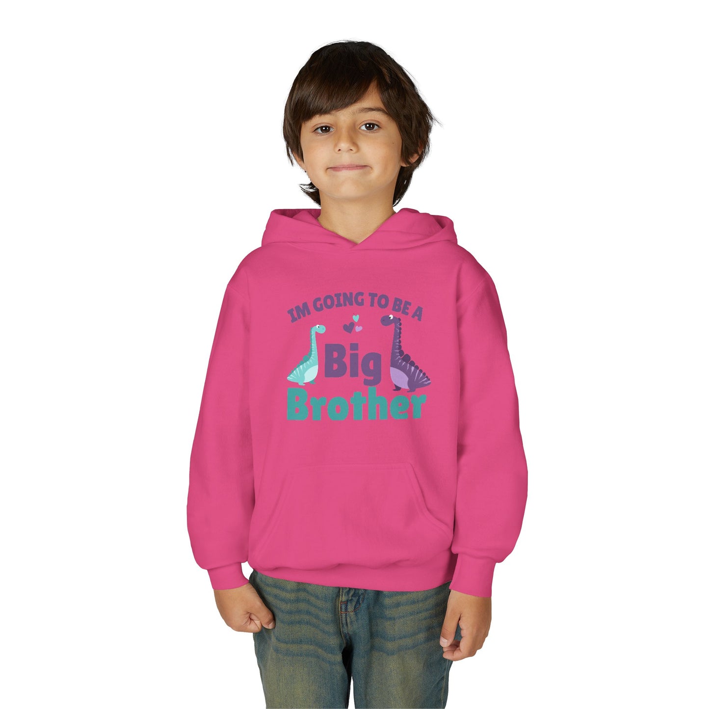 Youth Heavy Blend Hooded Sweatshirt - Big Brother Dinosaur