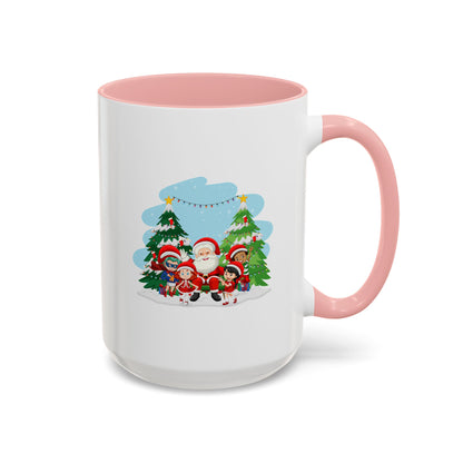 Accent Coffee Mug - Super kiddo with santa claus - [[{"value":"Wonderwear Kid"}]]