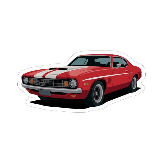 Kiss-Cut Vinyl Decals - Red muscle car Printify