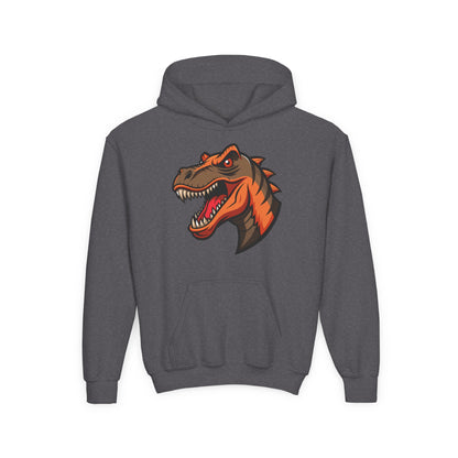 Youth Heavy Blend Hooded Sweatshirt -  Tyrannosaurus rex Printify