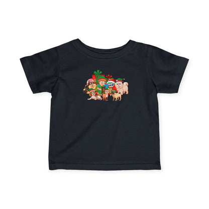 Infant Fine Jersey Tee - Christmas with super kiddo pet friends without text - [[{"value":"Wonderwear Kid"}]]