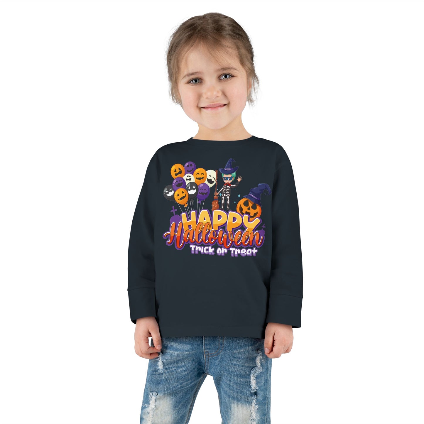 Toddler Long Sleeve Tee - Happy halloween trick or treat - [[{"value":"Wonderwear Kid"}]]