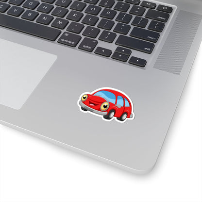 Kiss-Cut Stickers - Happy Little Red Car Printify