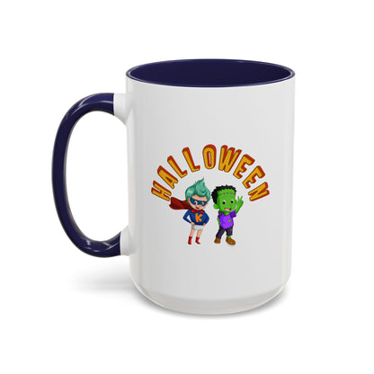 Accent Coffee Mug - Holloween with super kiddo Printify