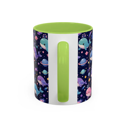 Accent Coffee Mug  (11/15 oz) - Cosmic Whale Adventure
