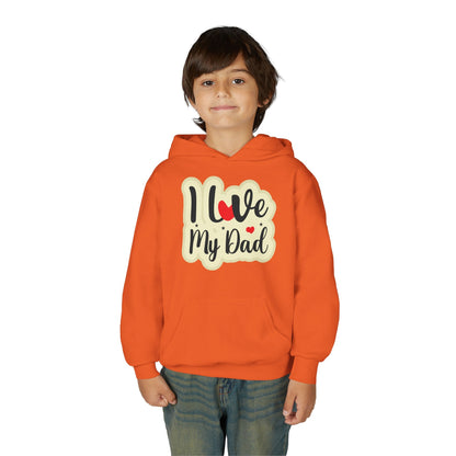 Youth Heavy Blend Hooded Sweatshirt - i love my dad Printify