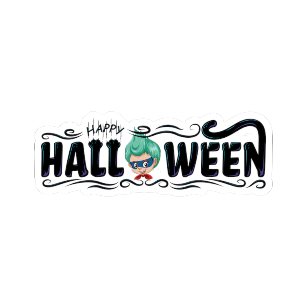 Kiss-Cut Stickers - Happy halloween by super kiddo Printify
