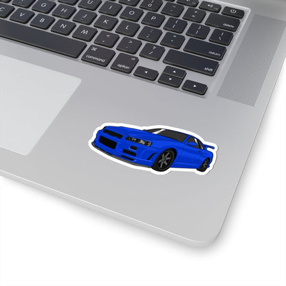 Kiss-Cut Stickers - Blue Sports Car Printify