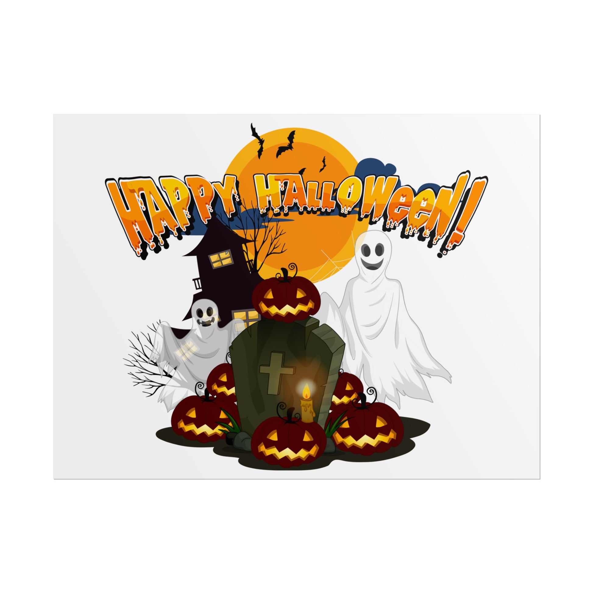 Rolled Posters - Happy holloween - cemetery - [[{"value":"Wonderwear Kid"}]]