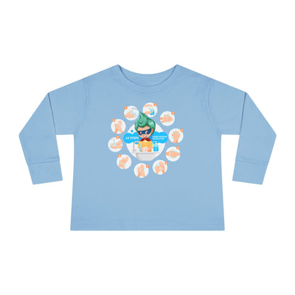 Toddler Long Sleeve Tee - Super kiddo hand washing steps - [[{"value":"Wonderwear Kid"}]]