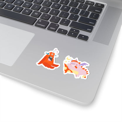 Kiss-Cut Vinyl Decals - Orange monsters Printify